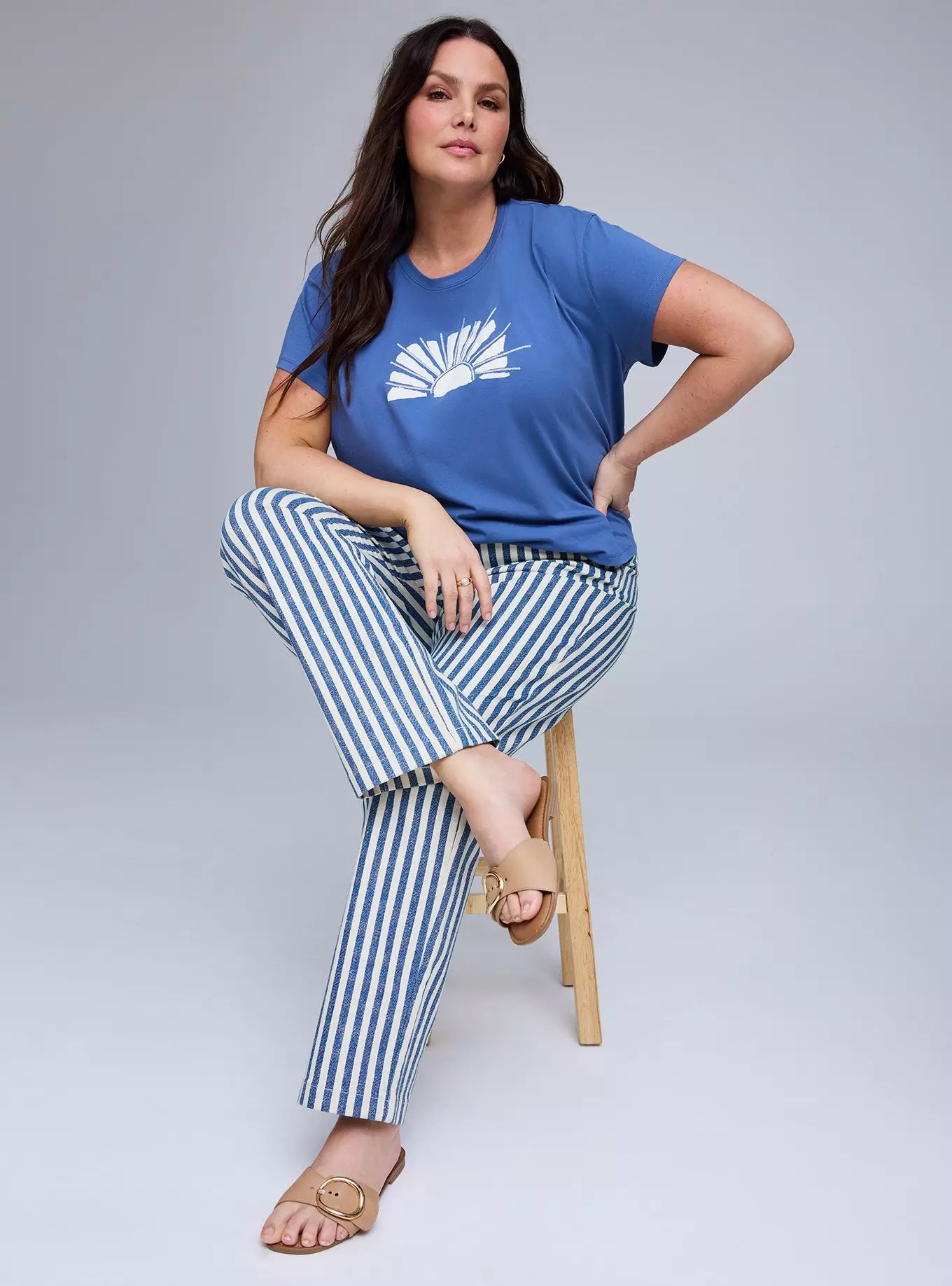 Belle Isle High-Rise Straight Leg Pleated Trouser Jean | Torrid (US & Canada)