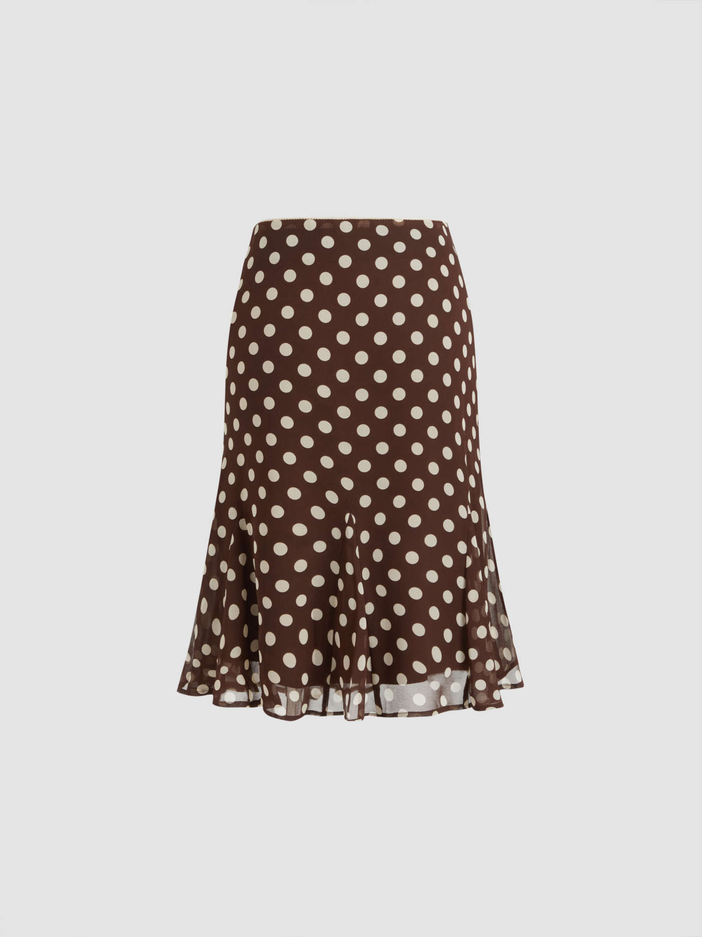 Mesh Mesh Low Rise Polka Dot Bowknot Mermaid Skirt For Daily Casual | Cider