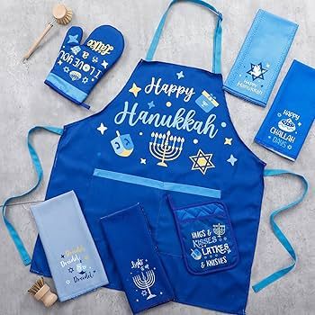 Ziliny 7 Pcs Hanukkah Hostess Present Chanukah Kitchen Accessories Includes1 Pair Oven Mitts 1 Pc... | Amazon (US)