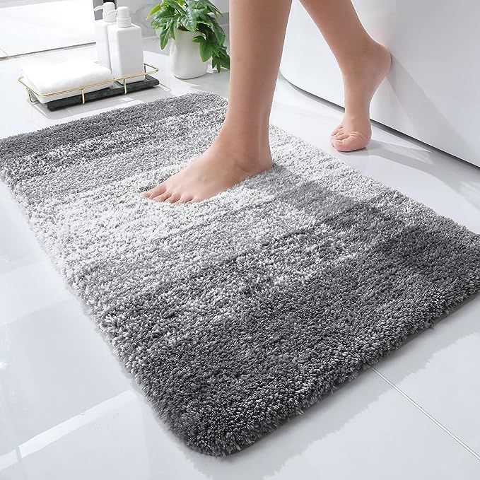 OLANLY Luxury Bathroom Rugs Mat 30x20, Extra Soft and Absorbent Microfiber Bath Rugs, Non-Slip Pl... | Amazon (US)