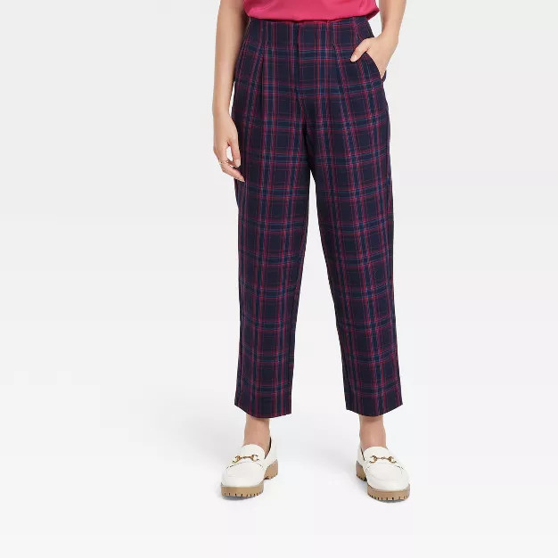 Women's High-Rise Relaxed Fit Tapered Ankle Trousers - A New Day™ | Target