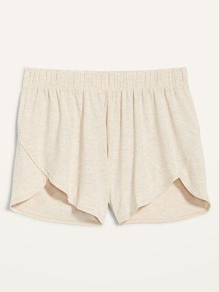 High-Waisted Sunday Sleep Dolphin-Hem Pajama Shorts for Women -- 3-inch inseam | Old Navy (US)