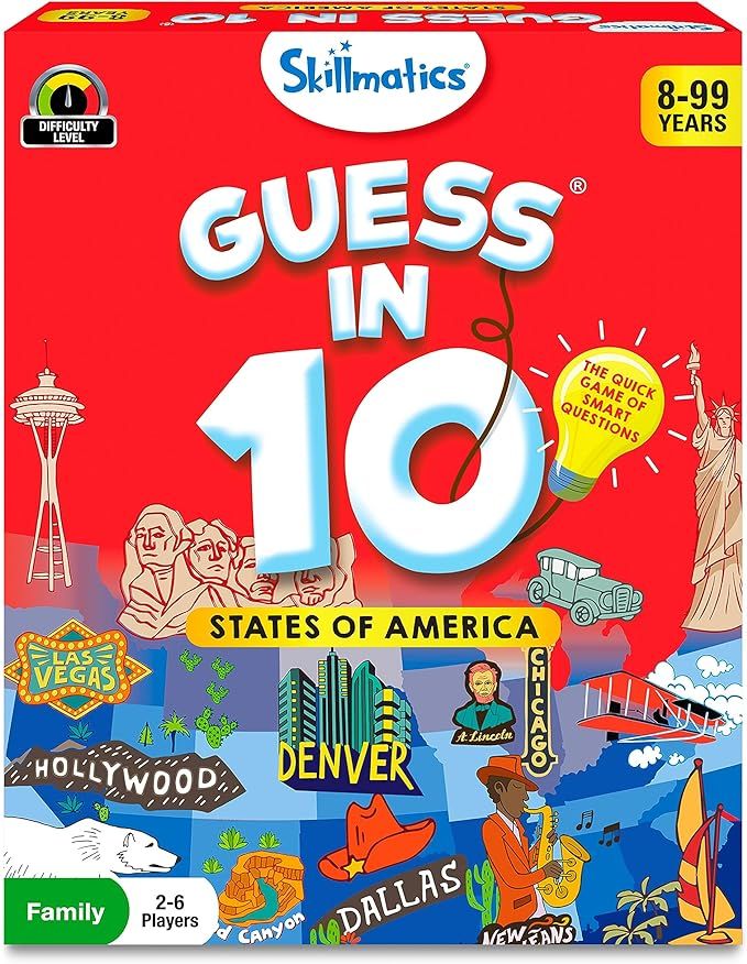 Skillmatics Card Game - Guess in 10 States of America, Educational Travel Toys for Boys, Girls, a... | Amazon (US)