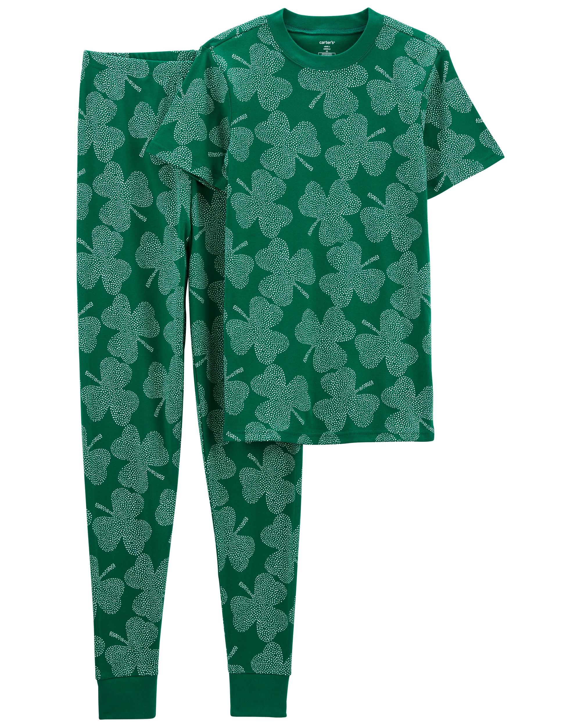 Green Adult 2-Piece Adult St. Patrick's Day 100% Snug Fit Cotton PJs | carters.com | Carter's