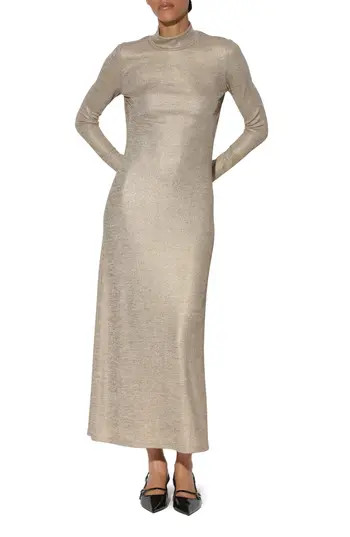 Walter Baker Ella Metallic Long Sleeve Sweater Dress in Gold at Nordstrom Rack, Size X-Small | Nordstrom Rack