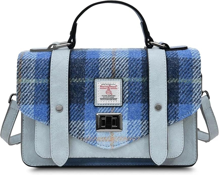 Islander Women's Medium Tweed Satchel Handbag, Black and Grey, 24x16x7cm | Amazon (US)