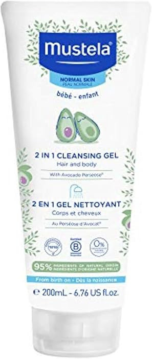 Mustela Baby 2-in-1 Cleansing Gel - Baby Body & Hair Cleanser - with Natural Avocado - Biodegrada... | Amazon (US)