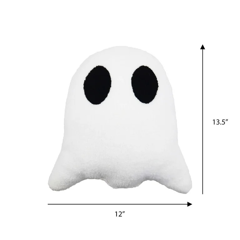 Halloween Black & White Ghost Decorative Pillow, 13.5 in, by Way To Celebrate | Walmart (US)