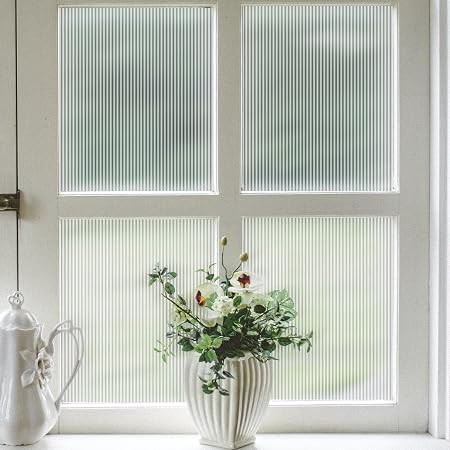 VELIMAX Reeded Glass Window Film, Window Privacy Film, Frosted Window Vinyl, 3D Decorative Window... | Amazon (US)