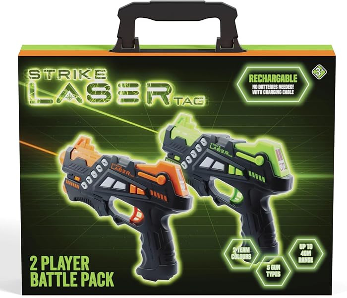 Strike Laser Tag Rechargeable Guns Set - Infrared 2 Multi-Player Pack & Deluxe Carry Case - Laser... | Amazon (UK)