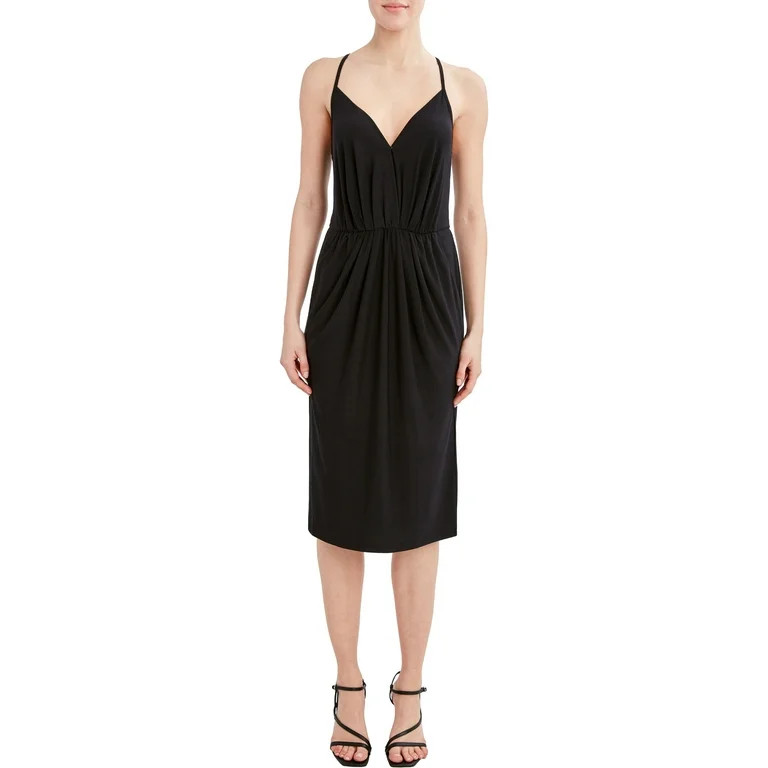 BCBG Paris Women's Juniors Draped Midi Dress - Walmart.com | Walmart (US)