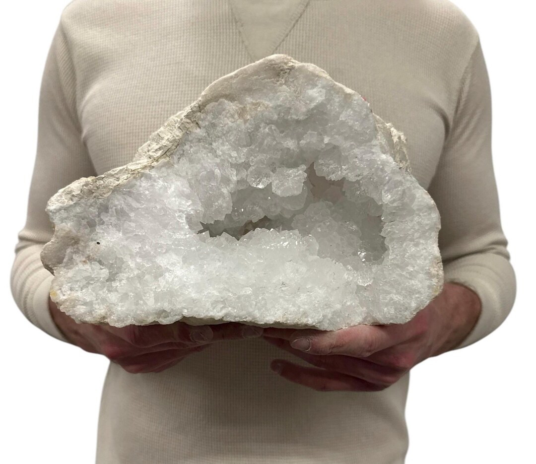 Large Natural Broken Moroccan Geode White | Clear Quartz Crystals 9” 11.30 Lbs - Etsy | Etsy (US)