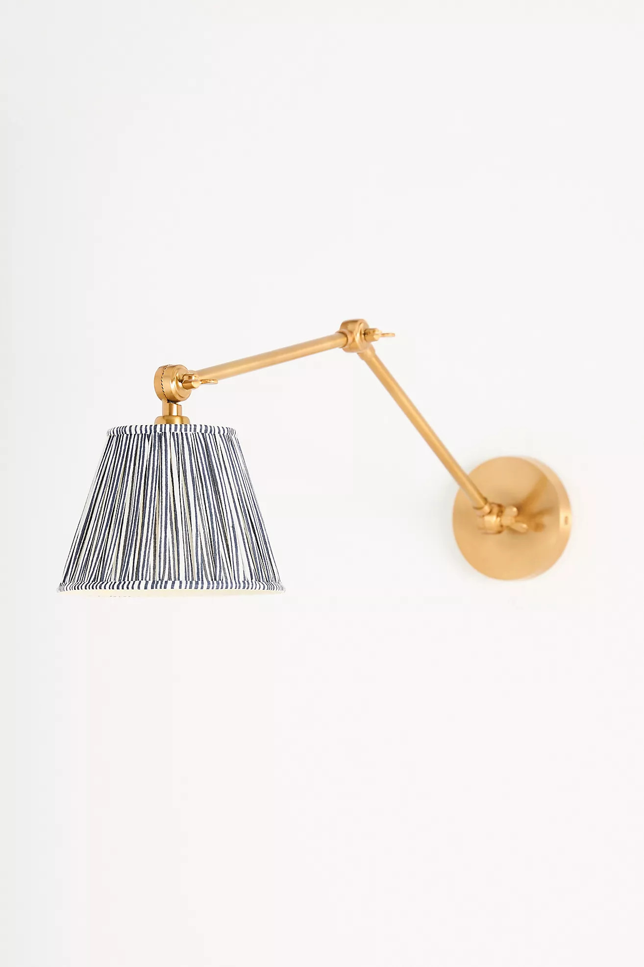 Pooky Stork Ruched Shade Metal Articulating Sconce Wall Light | Anthropologie (US)