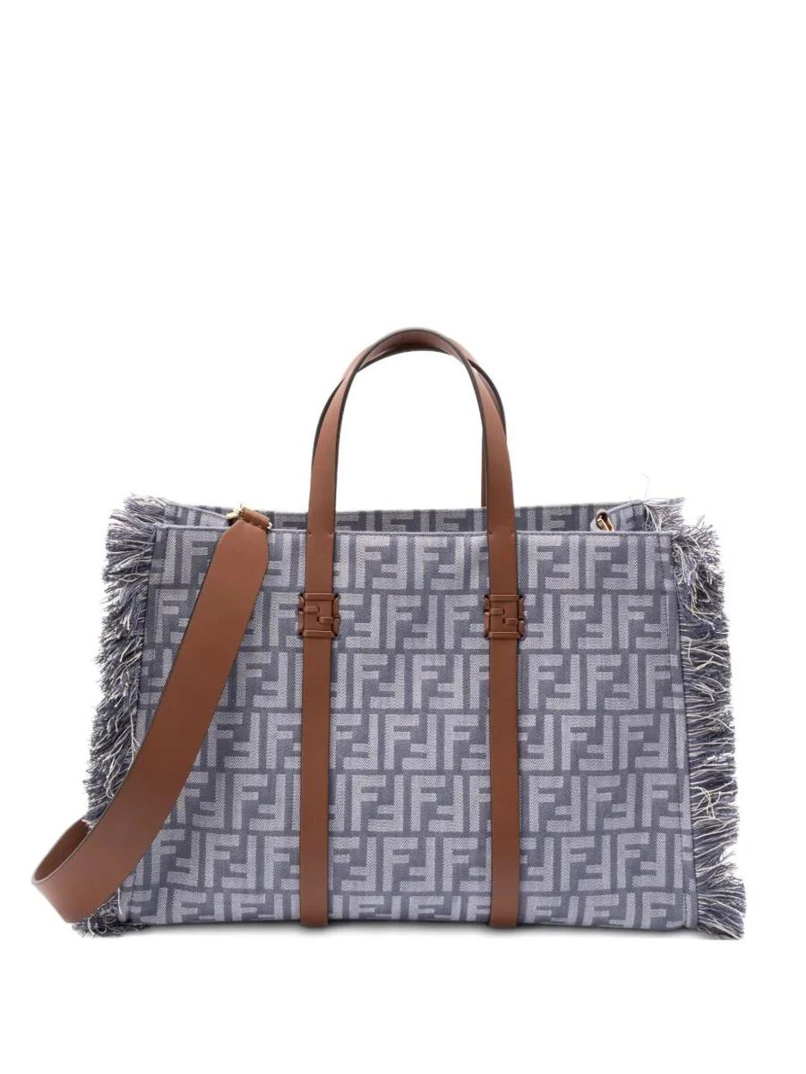 Fendi Summer Tote Denim-Effect Ff Jacquard Bags | Baltini