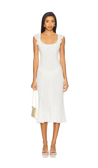 Alda Midi Dress in Bone | Revolve Clothing (Global)