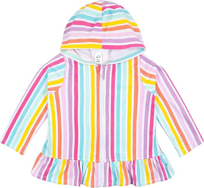 Gerber Baby-Girls Toddler Zipper Hoodie Terry Swimsuit Cover Up | Amazon (US)