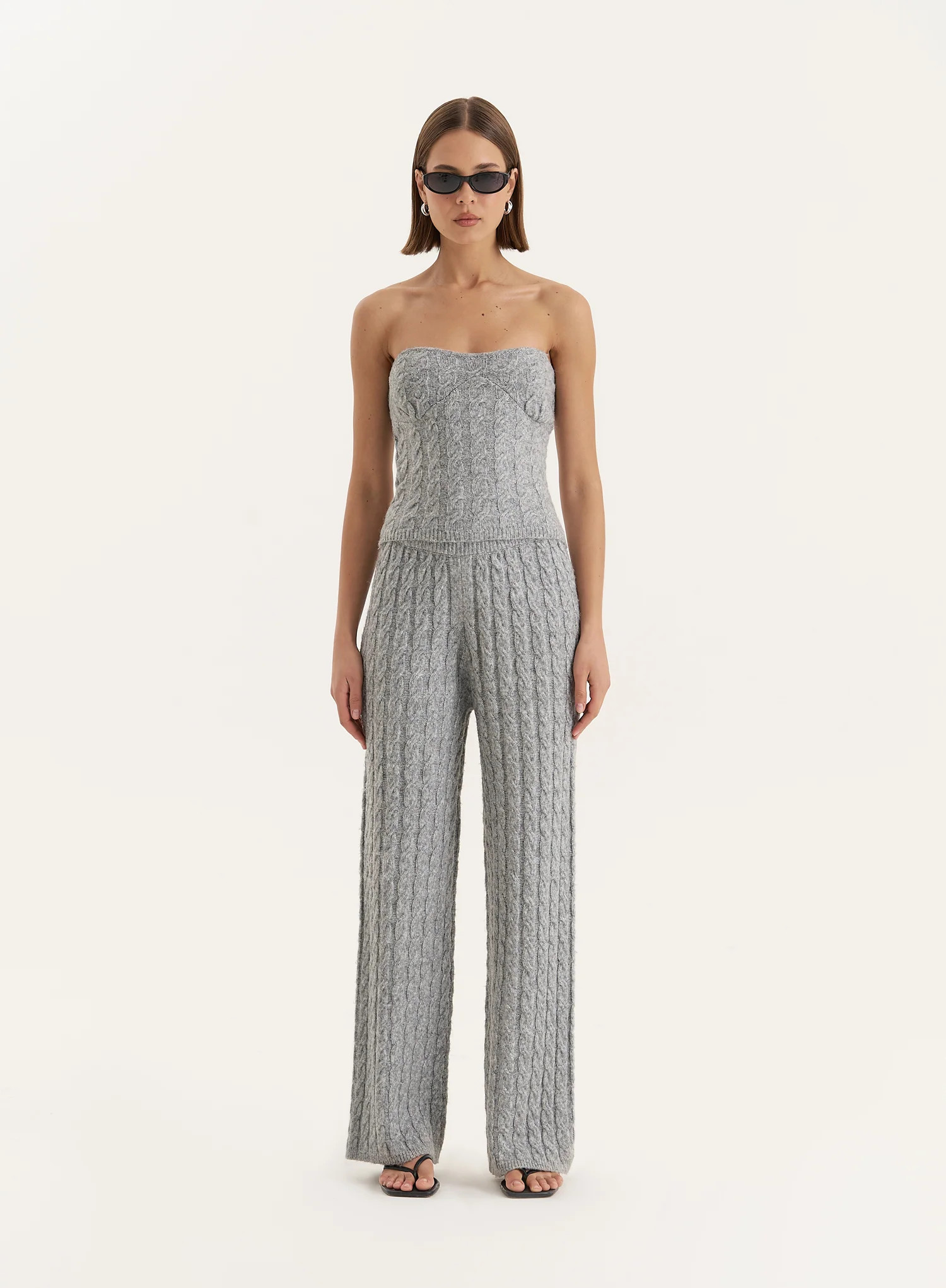 Grey Knitted Trouser- Janina | 4th & Reckless