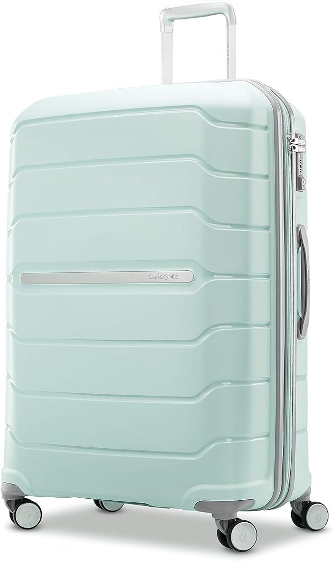Samsonite Freeform Hardside Expandable with Double Spinner Wheels, Checked-Large 28-Inch, Mint Green | Amazon (US)