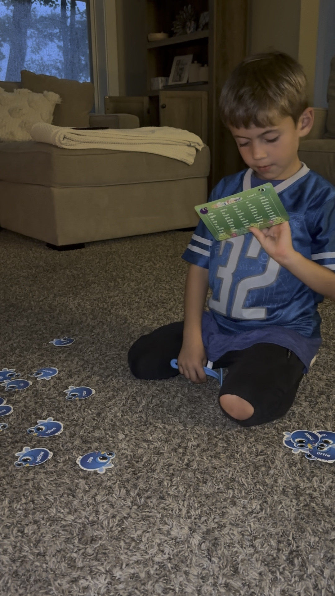 Learning his sight words and practicing sounding and blending words with this fun fly swatter game. learning for kids. 
