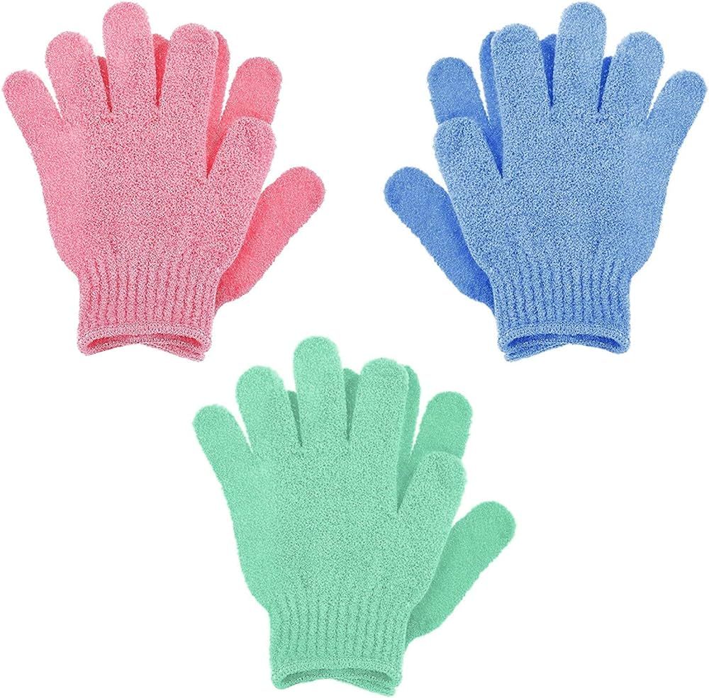 Sibba 6Pcs Exfoliating Gloves Bamboo Exfoliator Mitt Body Scrub Exfoliating Washcloths Scrubbing ... | Amazon (UK)