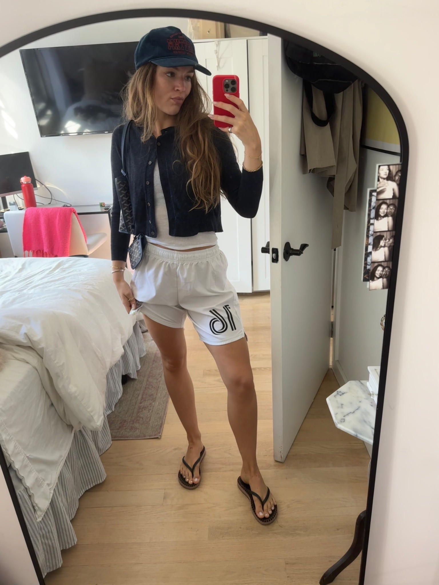 grocery store / errands outfit🤸 been loving athletic shorts w a more polished top like a cardigan lately. shorts are my bf’s and I have no links for the cardigan/hat, so added similar!!

#LTKFallSale #LTKSeasonal #LTKU