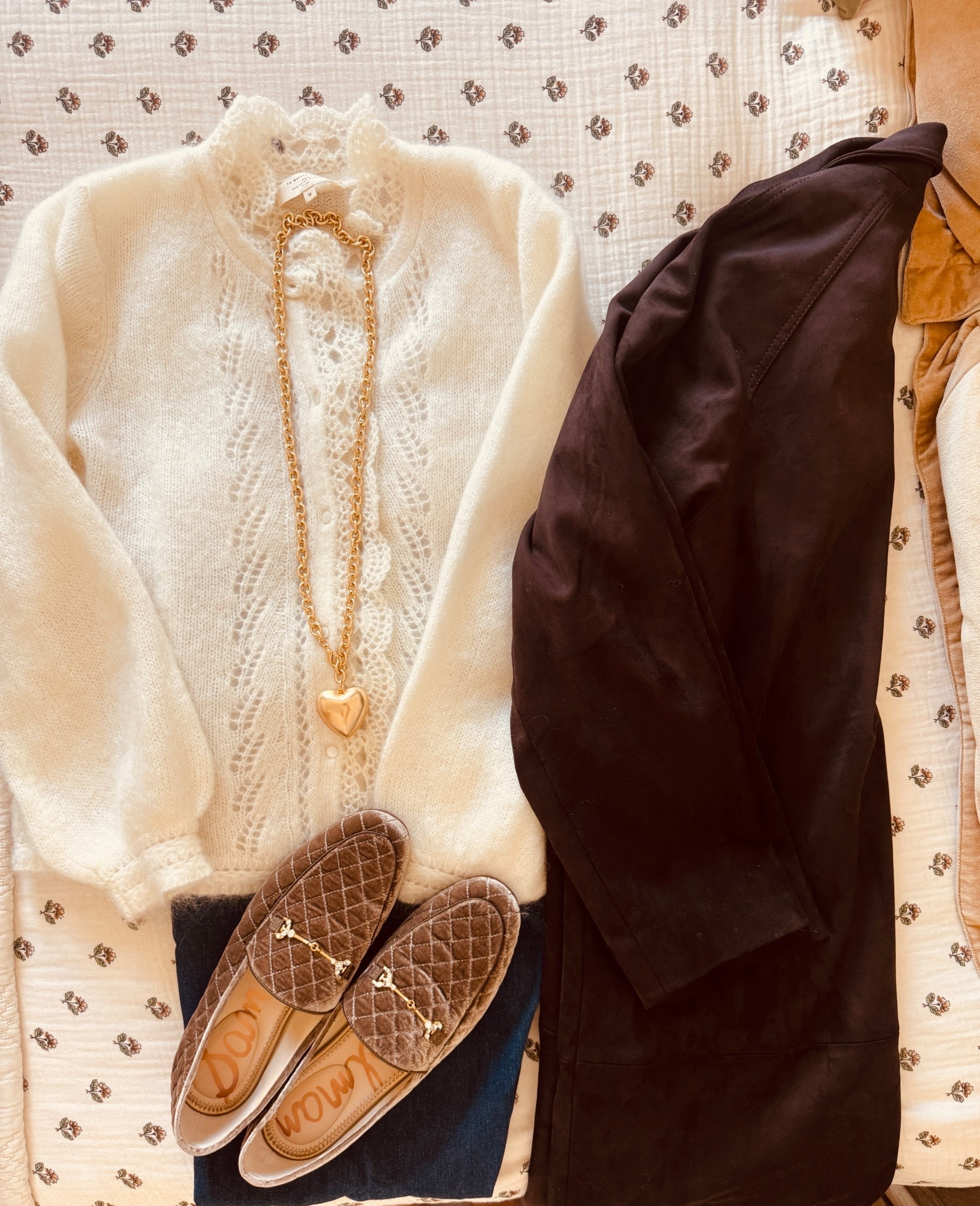 Cardigan is still in stock! When the H&M jacket comes back in stock I will let you know! The Sam Edelman loafer is the same style just in different colors and patterns 

#LTKShoeCrush #LTKSeasonal #LTKStyleTip