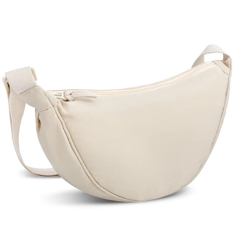 EEEkit Nylon Crescent Crossbody Bag for Women Men, Dumpling Lightweight Travel Sling Bag, Beige -... | Walmart (US)