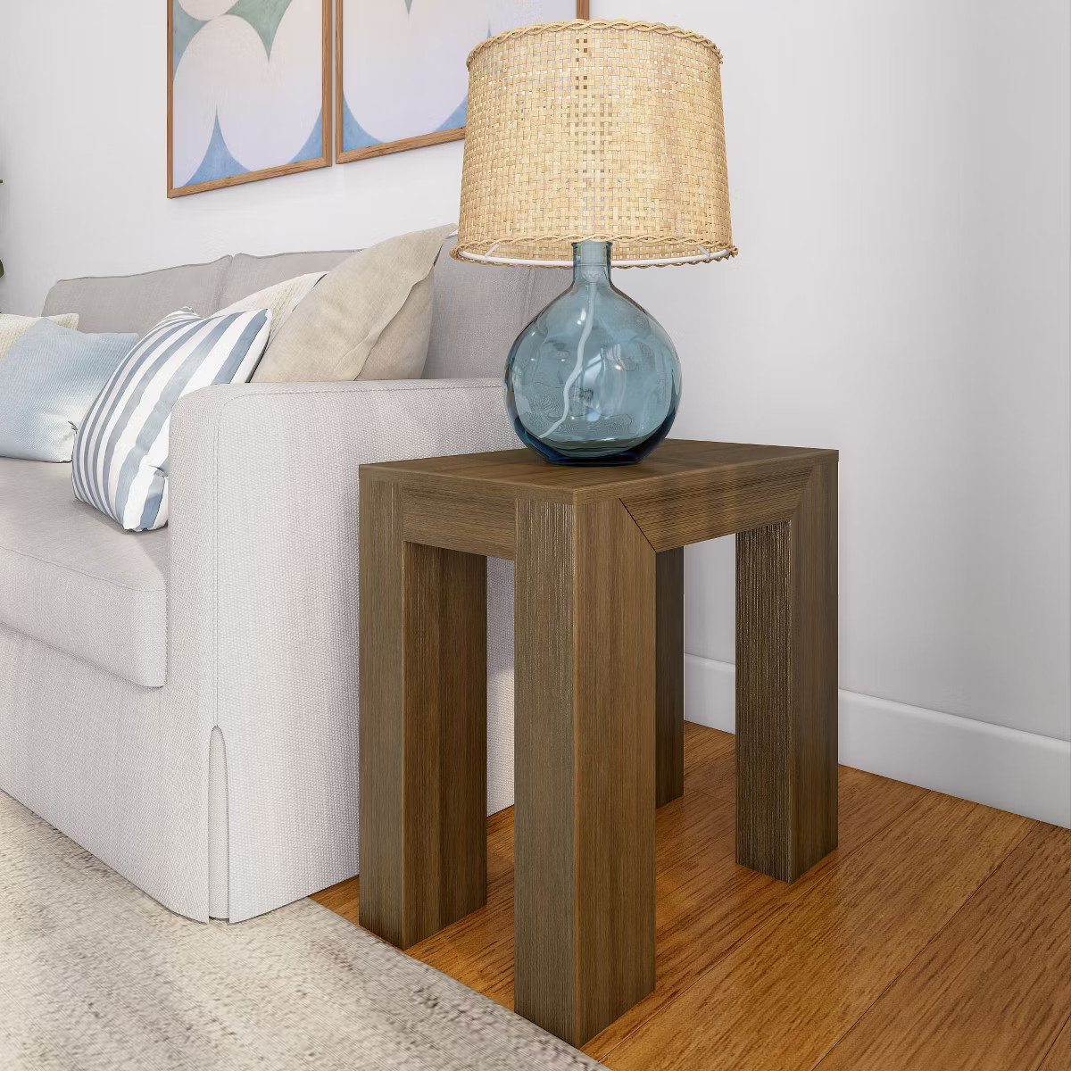 Plank+Beam Modern Solid Wood Rectangular Side Table for Living Room, 25" End Table | Target