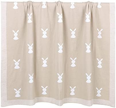 LAWKUL Baby Wrap Blanket Soft 100% Cotton Baby Blanket Knit Crib Receiving Blanket with Bunny Patter | Amazon (US)