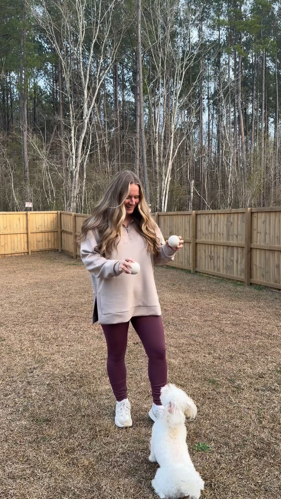 Wellness doesn’t always look like a workout, it  can be playful too 🐾🤍
Wearing my RBX active set! 

@RBXActive #EverydayActive #OutsideAnyway #ad

#LTKfitnessgoals #LTKActive #LTKootd