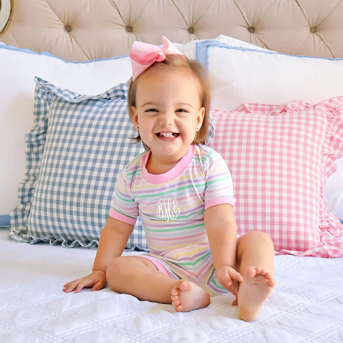 Pastel Pink Stripe Short Pajamas | Classic Whimsy