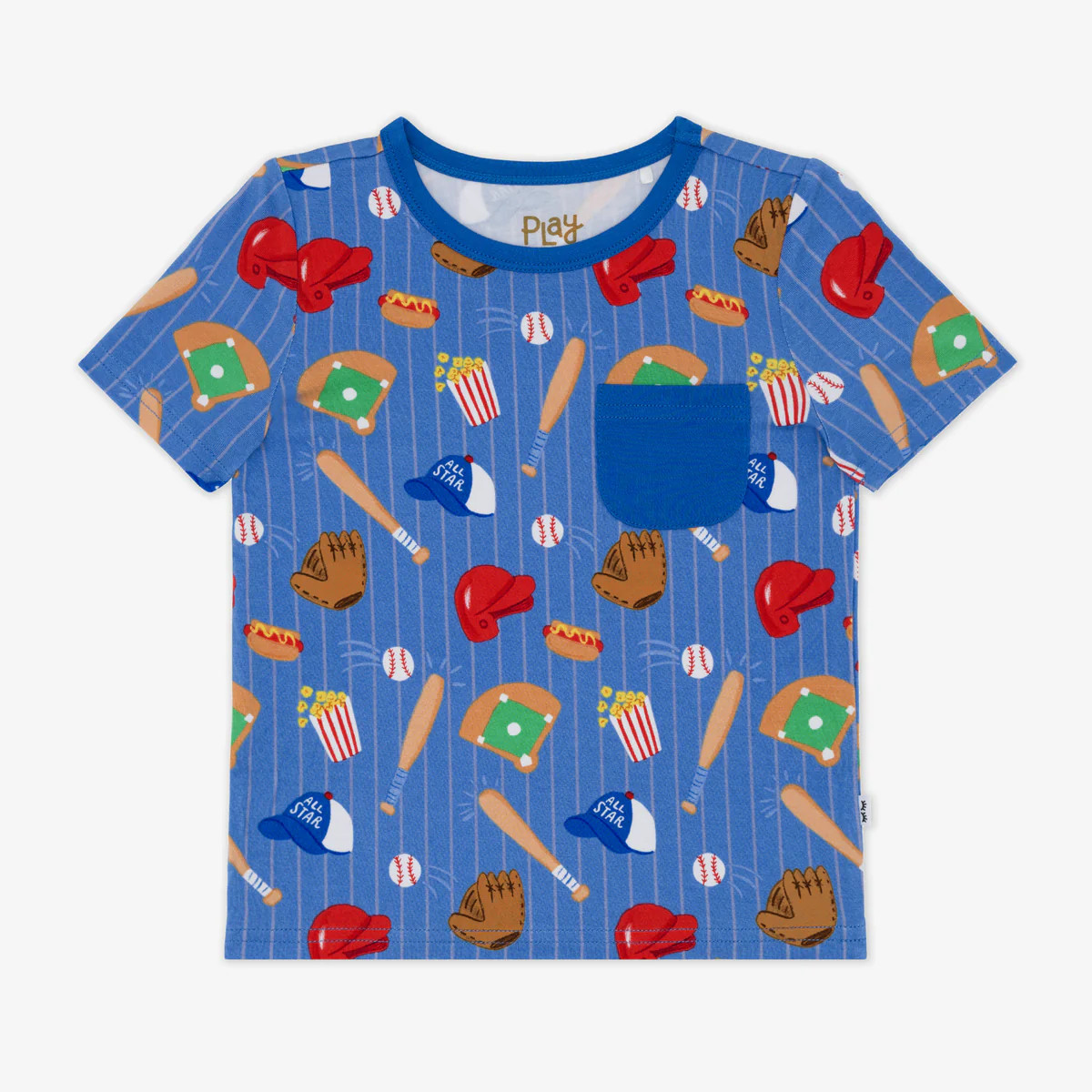 Blue All Stars Pocket Tee | Little Sleepies