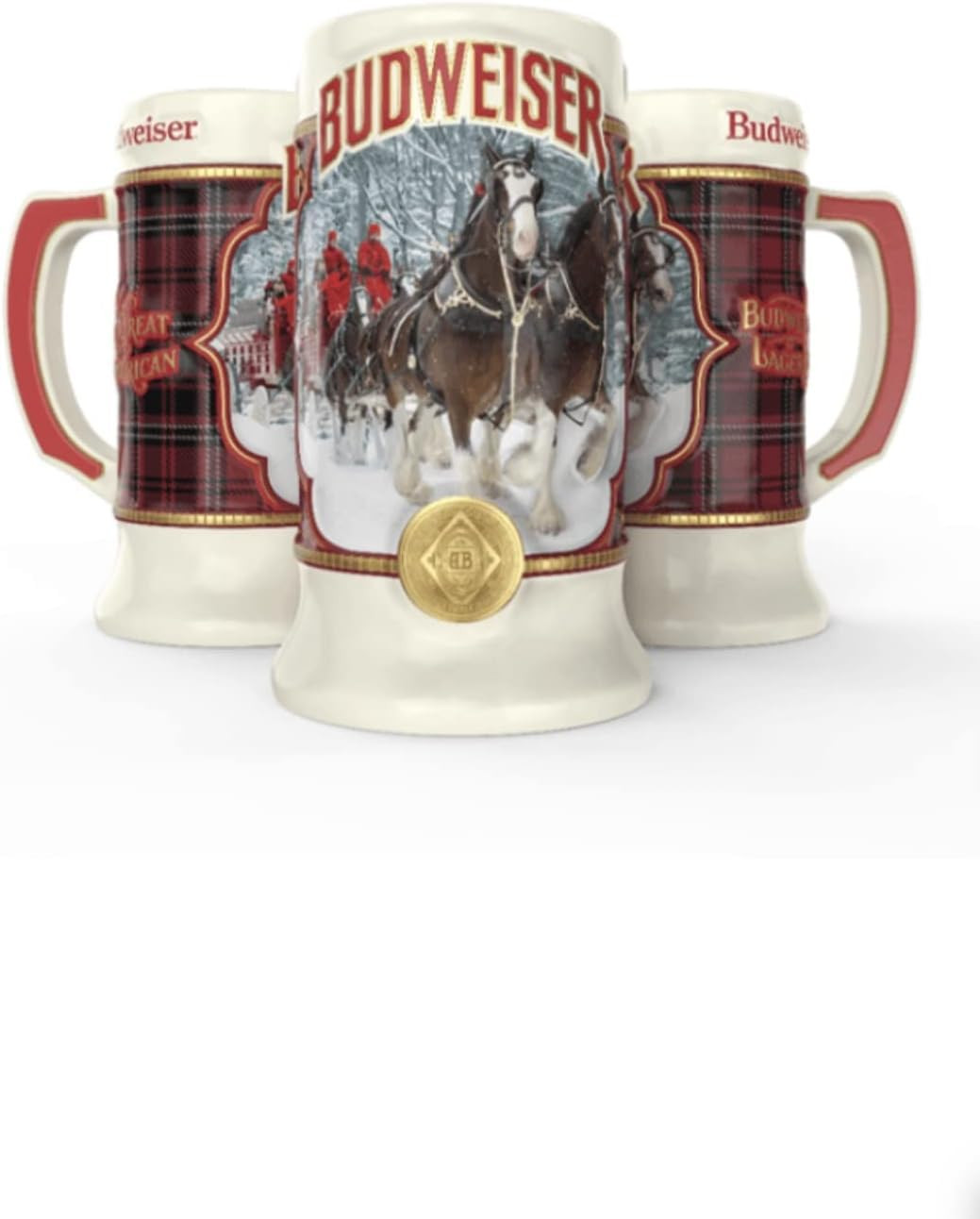 Budweiser 2021 Holiday Glass Stein, Glass Beer Mug with Clydesdale Horses, Holds 16 Ounces, for M... | Amazon (US)