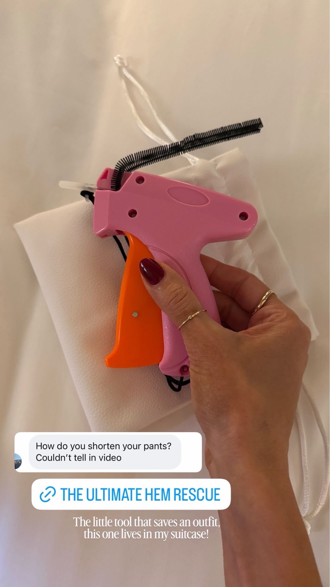Such a great tool I always take in my checked bag for outfit emergencies