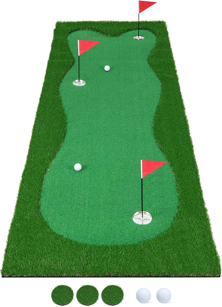 Tangkula 10 FT Golf Putting Green, Large Professional Golf Training Mat with Realistic Artificial... | Amazon (US)