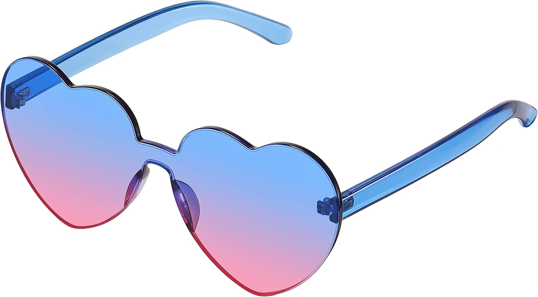 JASPIN Heart Sunglasses for Women Rimless Candy Transparent Heart Shaped Sunglasses Colorful Eyew... | Amazon (US)