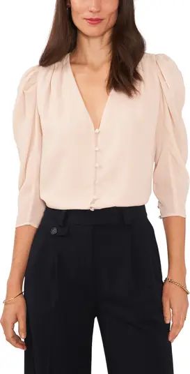 1.STATE Metallic Puff Sleeve Blouse | Nordstrom | Nordstrom