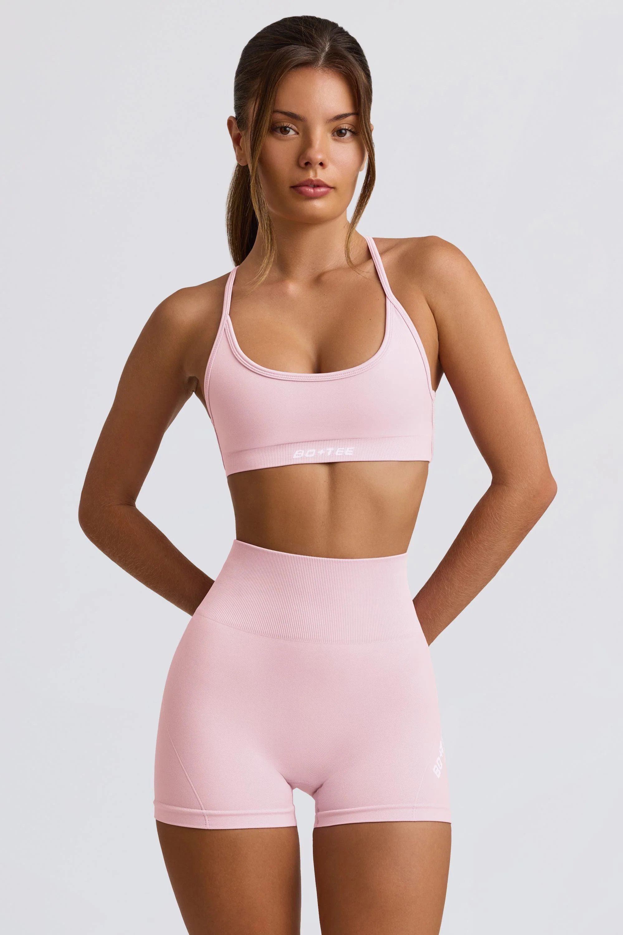 Super Sculpt Seamless Mini Shorts in Powder Pink | Oh Polly