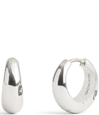 COACH Signature Hallmark Tubular Puffy Huggie Hoop Earrings | Dillard's | Dillard's