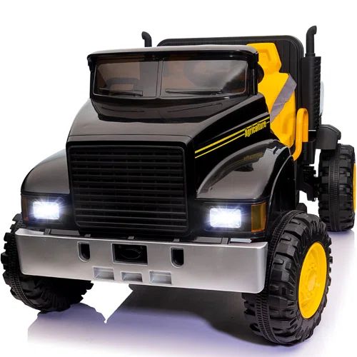 12V Powered Ride on Tractor with Remote Control, Key Start, Electric Dump Truck with Shovel | Wayfair North America