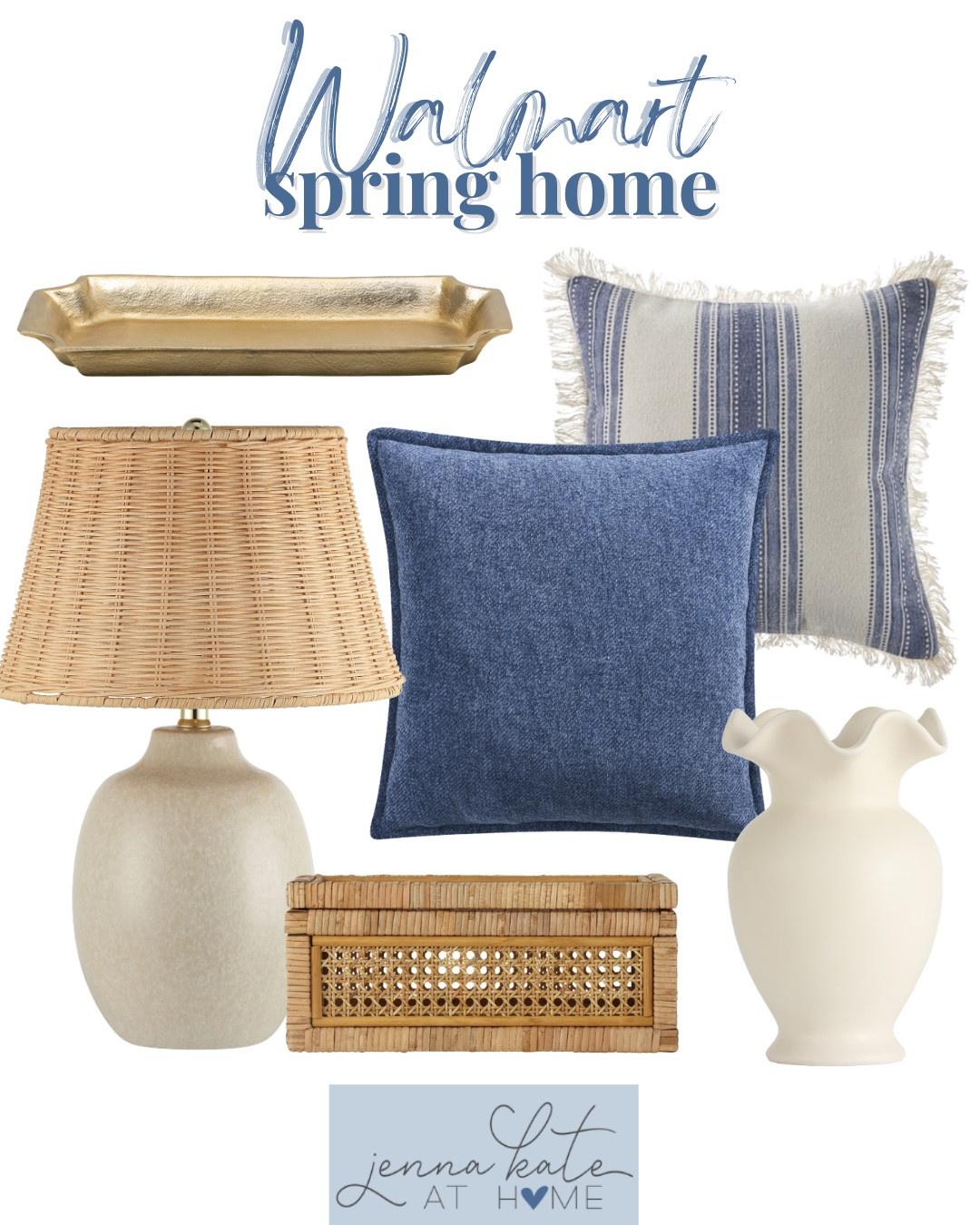 Walmart spring home includes throw pillows, table lamp, decorative box, vase, and tray.

Walmart home decor, home accents, coastal decor

#LTKHome #LTKSaleAlert #LTKvlog