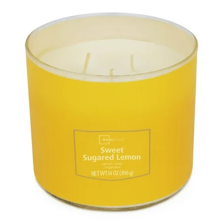 Mainstays 3-Wick Textured Wrap Sweet Sugared Lemon, 14-Ounce | Walmart (US)