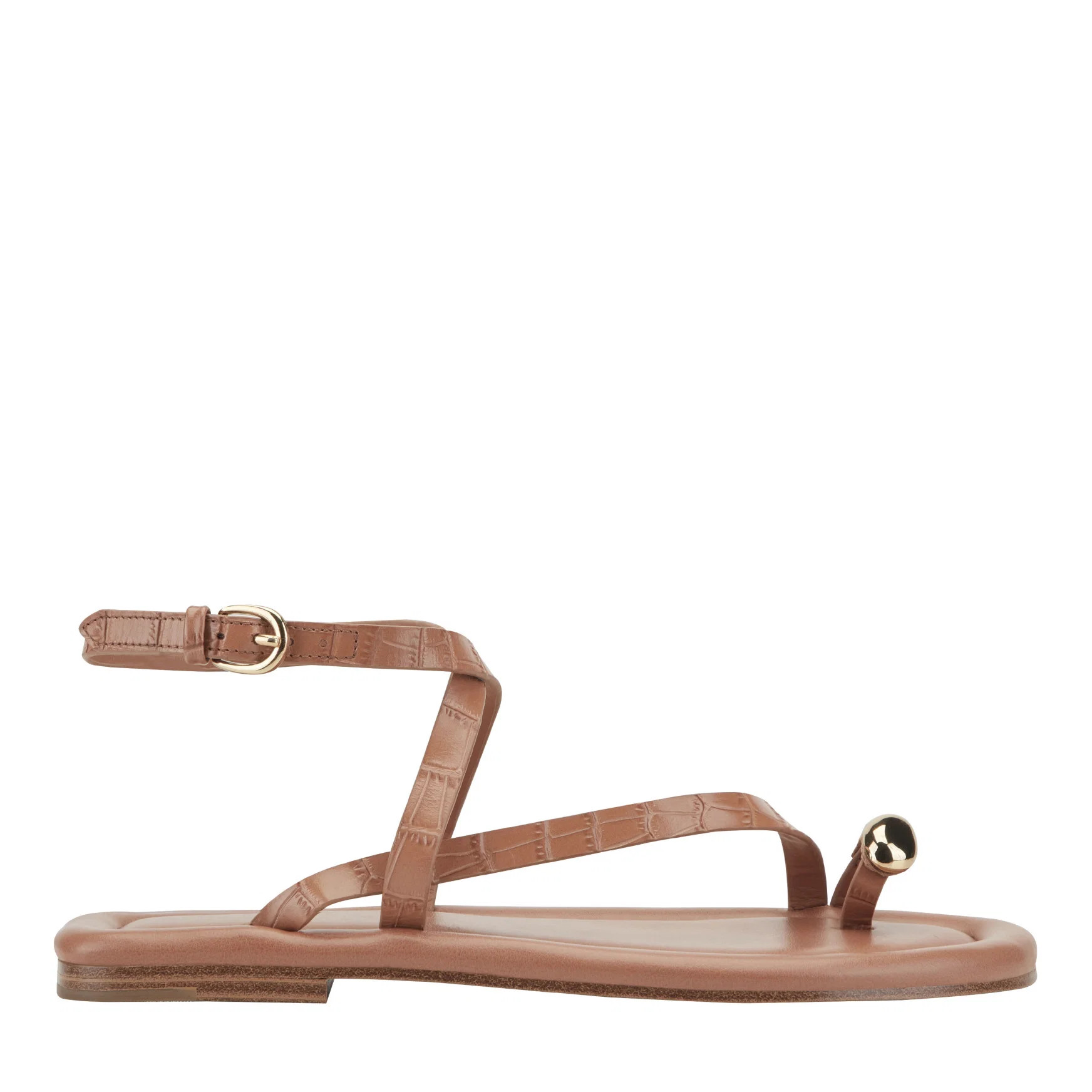 Gynnie Flat Leather Sandal | Marc Fisher