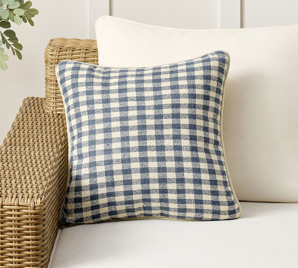 Blaine Check Outdoor Pillow | Pottery Barn (US)