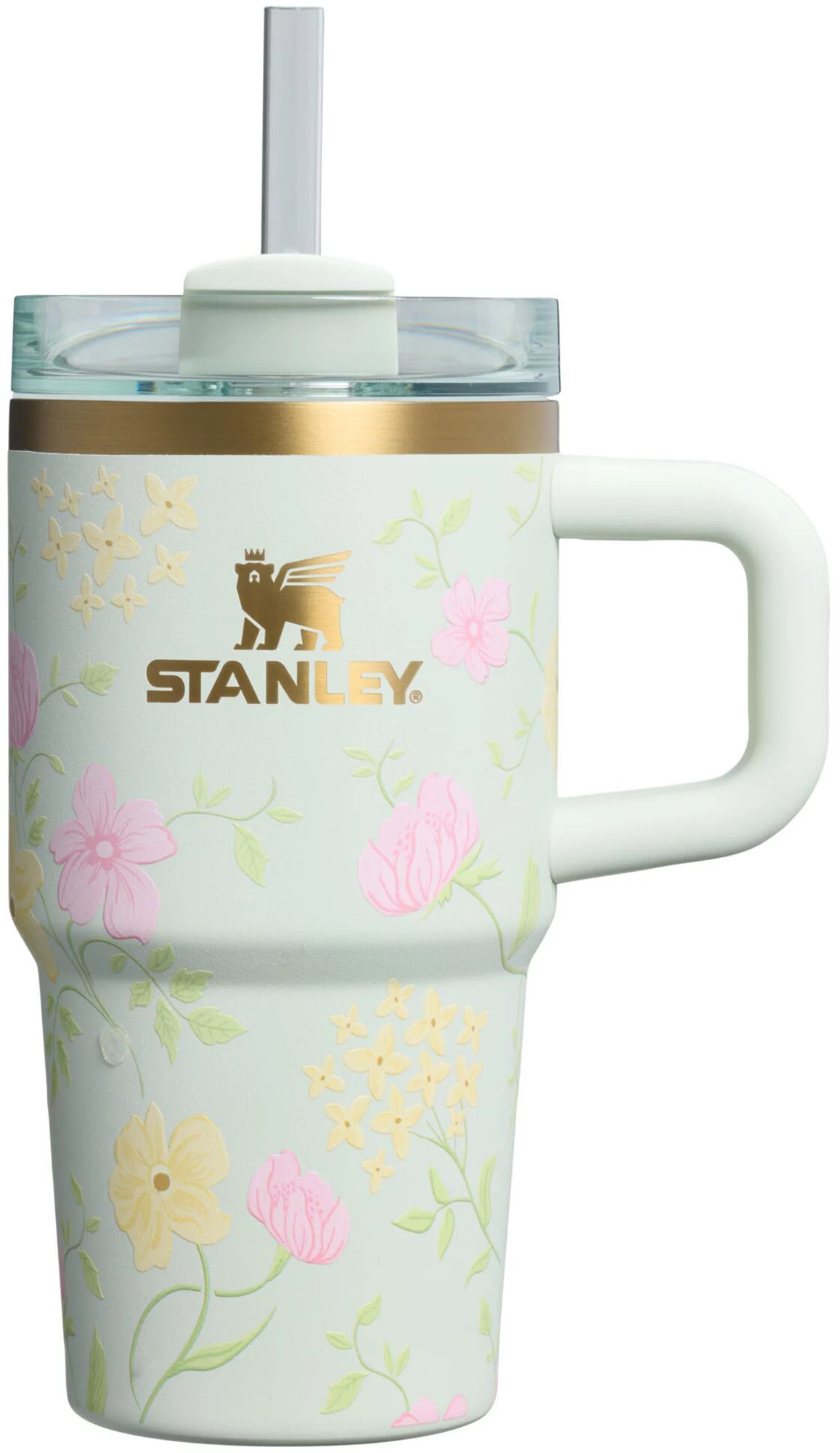 Stanley 20 oz. Quencher H2.0 FlowState Tumbler with Handle, Spring Blossoms Green | Golf Galaxy
