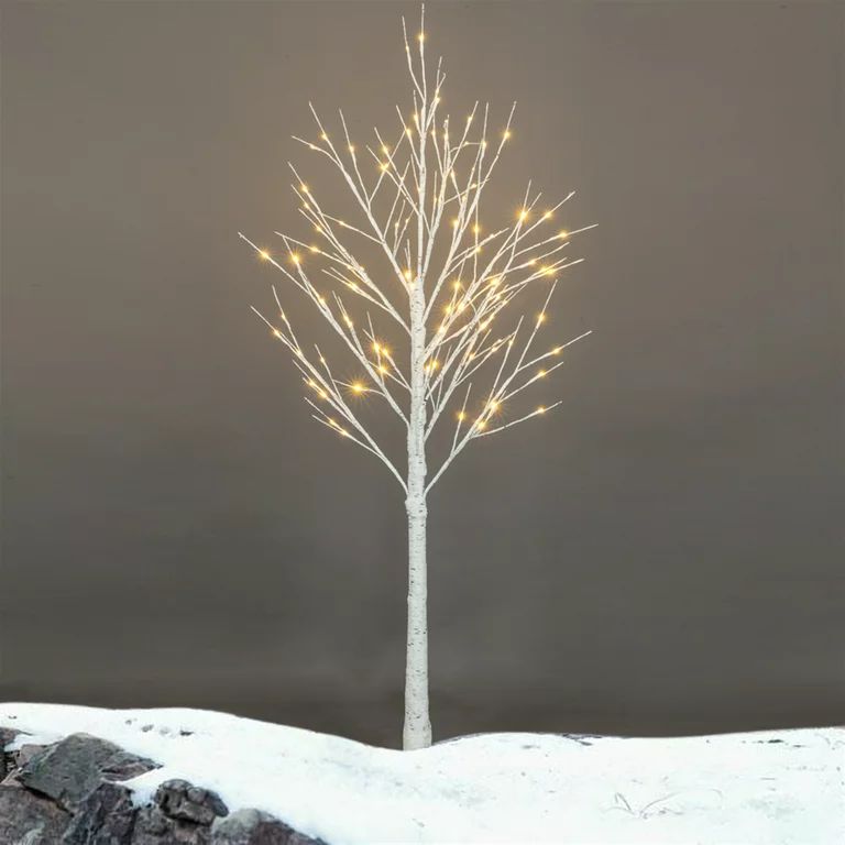 Birch Tree with Lights, Warm White Led Artificial Birch Trees, 4ft 48 Leds Birch Twig Tree Lights... | Walmart (US)