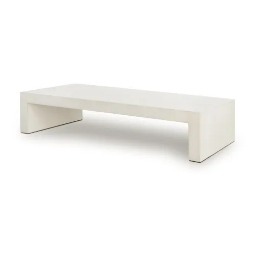 Parish Coffee Table White Concrete | Gracious Style