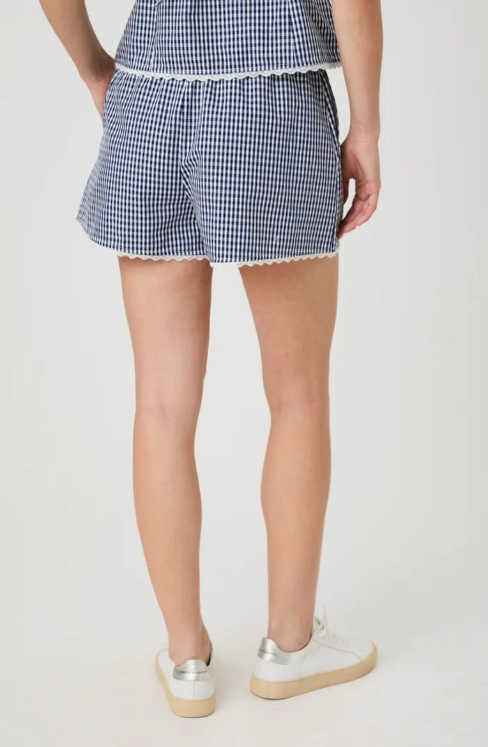 French Connection Gingham Lace Trim Shorts | Nordstromrack | Nordstrom Rack