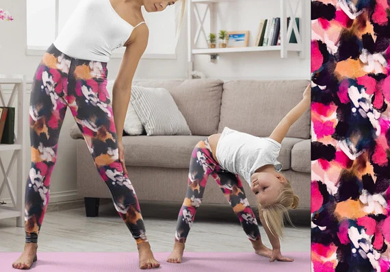 Mommy Daughter Leggings, High-waisted leggings, mommy and me matching leggings, matching yoga pan... | Etsy (US)