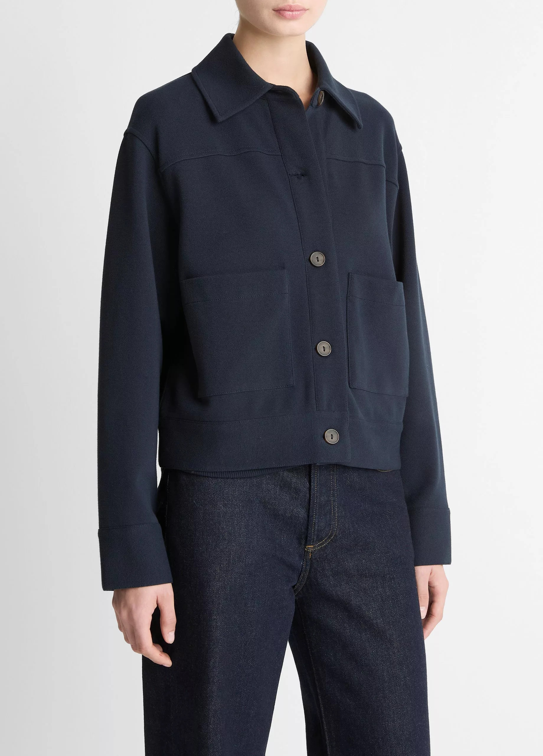 Double-Face Cropped Jacket | Vince LLC